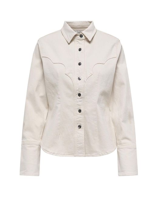 ONLY White Jeanshemd Onlperla Jeanshemd Für Damen