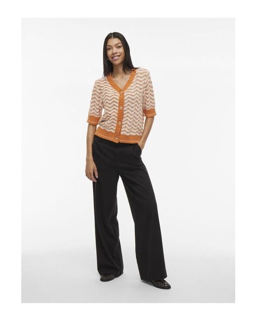 Vila Orange Strickjacke Kurzarm Für Damen
