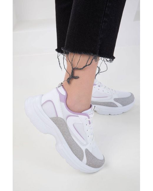 Soho White Eisweiß-Flieder-Y Sneaker Für Damen