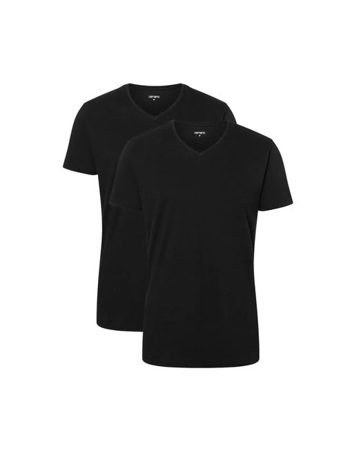 Camano T-shirt, 2er pack – comfort bci cotton, v-ausschnitt, baumwolle in Black für Herren
