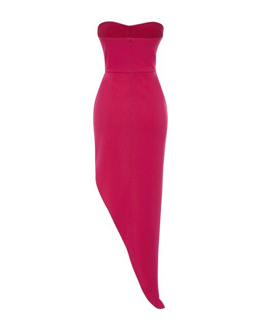 Trendyol Pink Zeynep tosun fuchsia langes strick-korsett-abendkleid homecoming-kleid