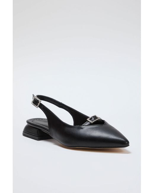Trendyol Red Ballerinas Mit Spitzer Zehenpartie Und Offenem Rücken Und Schwarzem Stein-Accessoire Für Damen