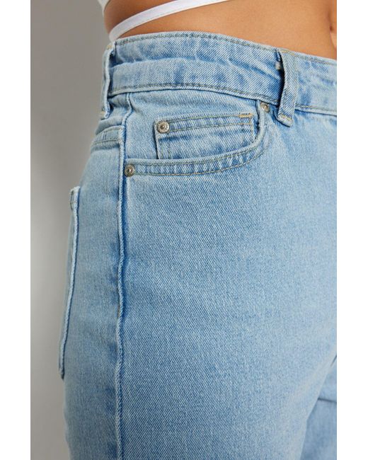 Trendyol Blue Hellblaue high waist crop flare jeans