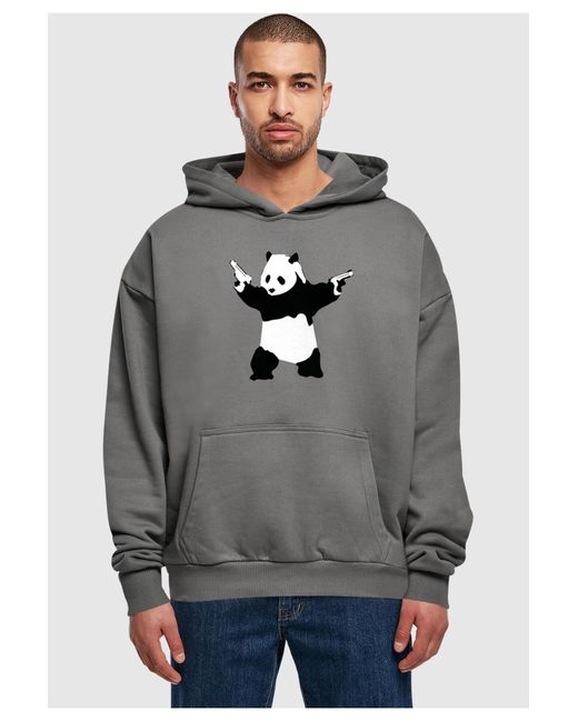 Merchcode Brandalised Panda Guns Ultra Heavy Hoody Für Herren in Gray für Herren