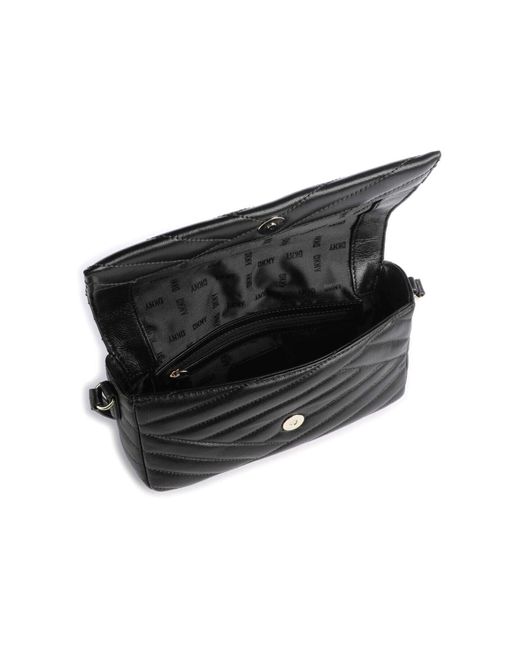 DKNY Black Schwarze Umhängetasche Aus Leder, 24 X 14 X 6 Cm, R31Hbx38Bgd Für Damen