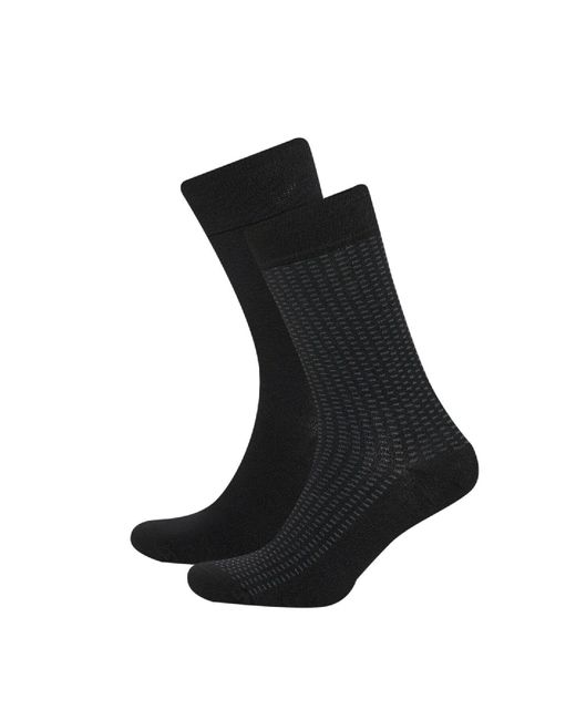 Defacto Nahtlose, Ultraweiche, Zweiteilige Lange Socken Aus Bambus D3777Axns Für Herren in Black für Herren