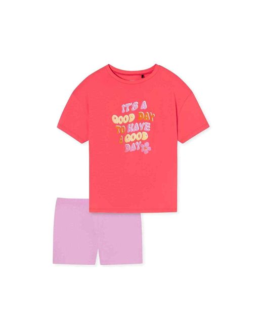 Schiesser Pink Mädchen schlafanzug-set kurz, baumwolle, motiv