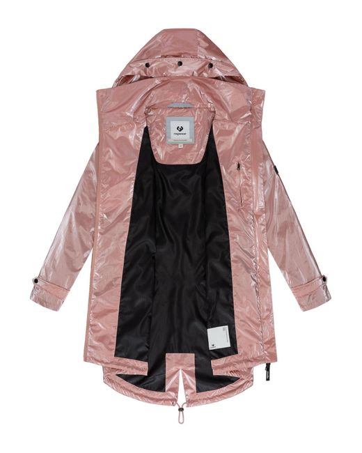 Ragwear Pink Langmantel Frodik Shine Für Damen