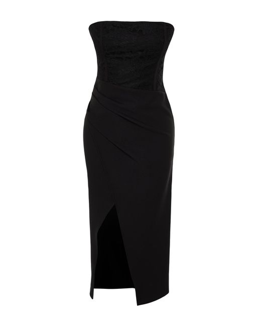Trendyol Black Es, mit spitze verziertes, gewebtes, stilvolles abendkleid