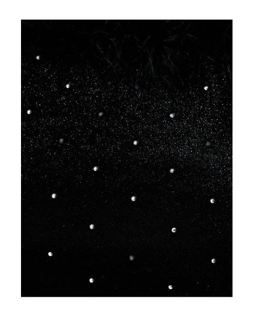 Koton Black Mini-Abendkleid Aus Samt Mit U-Boot-Ausschnitt Und Langen Ärmeln Und Strass-Feder-Detail Für Damen