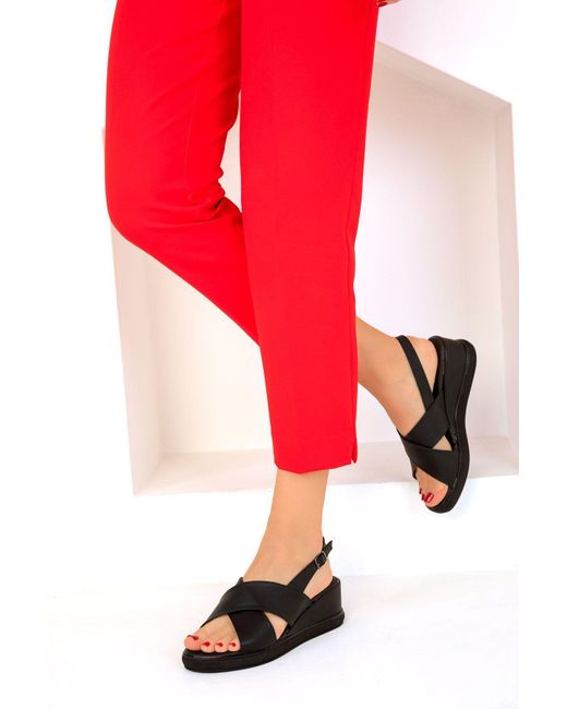 Soho Red Modell Schwarze Sandalen Für Damen