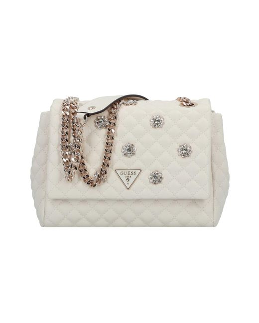 Guess White Everlee Schultertasche 22 Cm Für Damen
