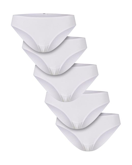 Urban Classics White Ladies Basic Cotton Slip 5-Pack Für Damen