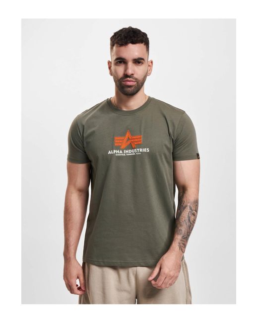 Alpha Industries Green Basic gummi t-shirt - m