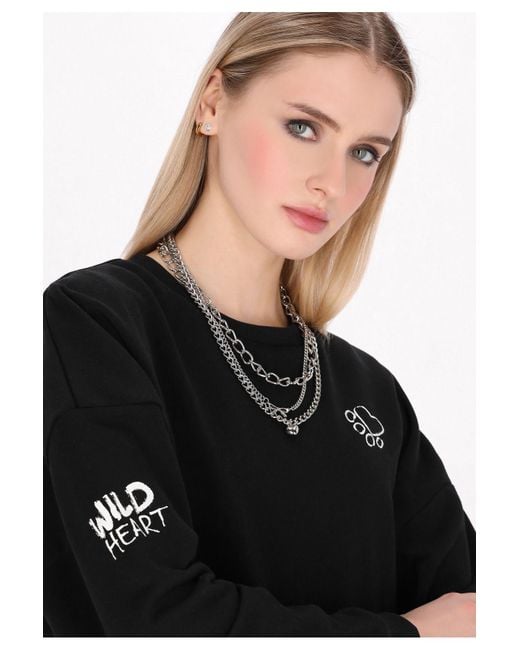 myMo ROCKS Black Sweatshirt Für Damen