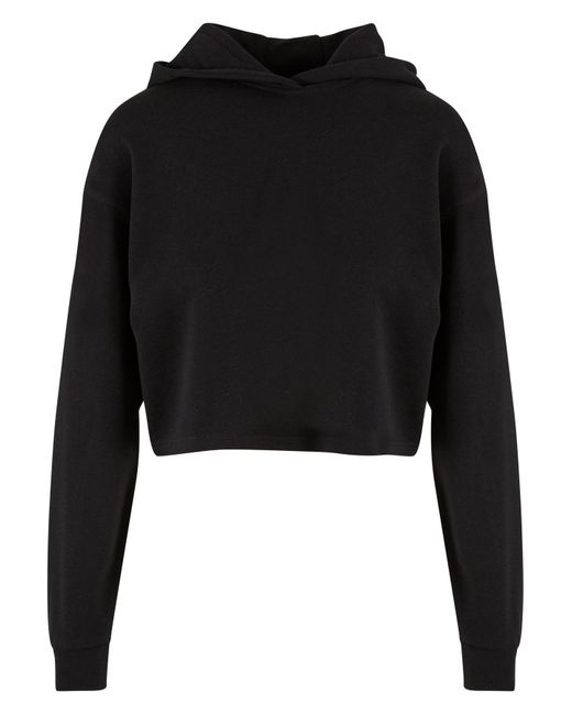 Urban Classics Black Ladies oversized cropped hoodie aus leichtem frottee