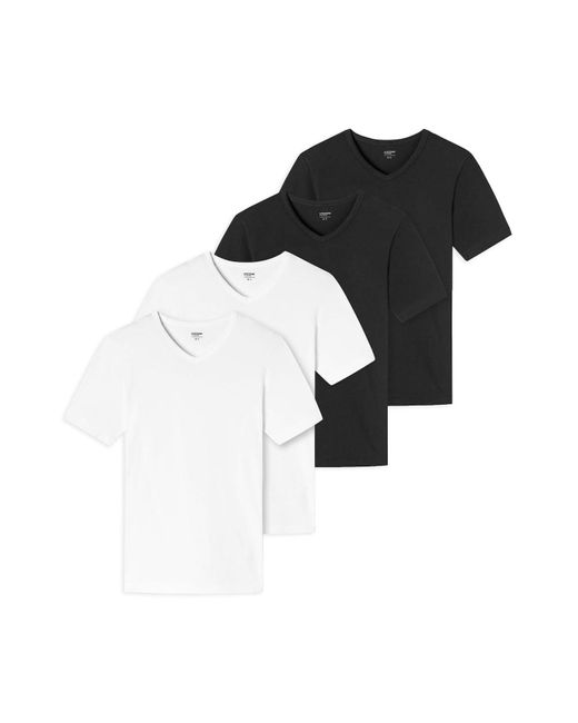 Uncover By Schiesser T-shirt 4er pack v-ausschnitt in Black für Herren