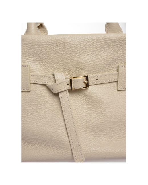 Carla Ferreri Natural Handtasche 100 Rindsleder Reißverschluss Oben Innentasche Mit Reißverschluss Abmessungen: 21X27X11,5 Cm Griff: 34 Für Damen