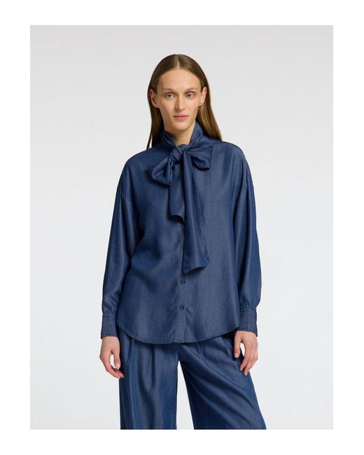 SELECTED Blue Langarmhemd Chambray Für Damen