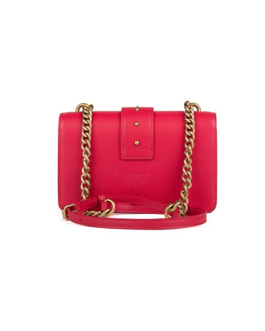 Pinko Red Love One Mini Cl Vitello Seta Für Damen