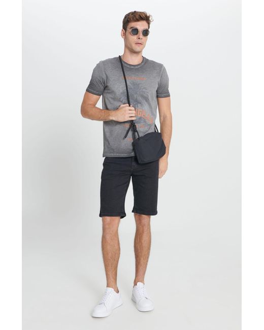 AC&Co / Altınyıldız Classics Anthrazitfarbenes Standard-Fit-T-Shirt Mit Normaler Passform Und Ausgestelltem Rundhalsausschnitt Aus 100 Baumwolle Für Herren in Gray für Herren