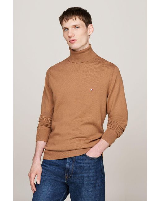 Tommy Hilfiger Pima Org Ctn Kashmir Rollkragenpullover Für Herren in Brown für Herren