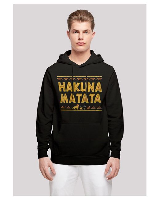 F4NT4STIC The Lion King Hakuna Matata And Disney Neck Print With Basic Hoody Für Herren in Black für Herren