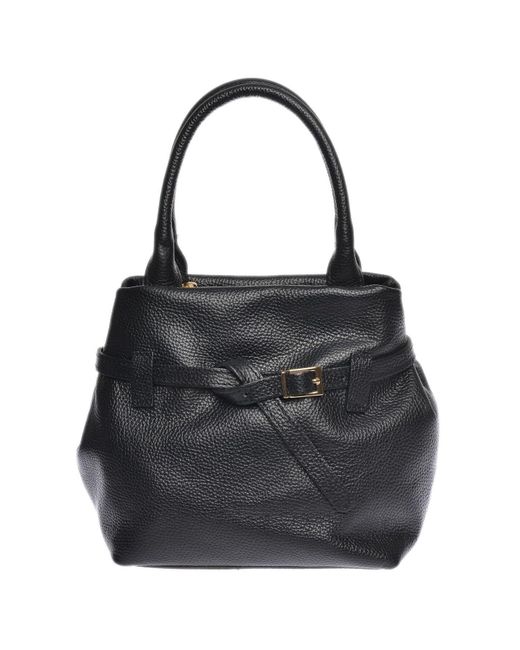 Carla Ferreri Black Handtasche 100 Rindsleder Reißverschluss Oben Innentasche Mit Reißverschluss Abmessungen: 21X27X11,5 Cm Griff: 34 Für Damen