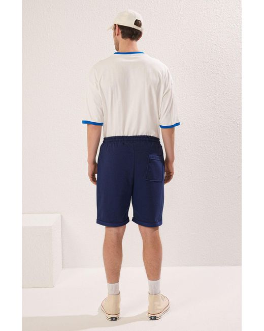 Trendyol Mittellange-Shorts Mit Doppeltem Bein Und Schnürung Mit Elastischer Taille Für Herren in Blue für Herren