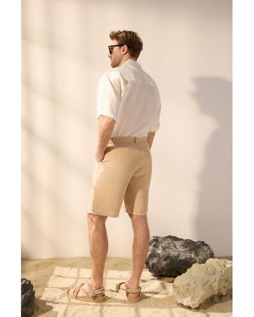 Trendyol Nerz Limited Edition 100% Leinen Regular Fit Shorts&Bermudas Für Herren in Natural für Herren