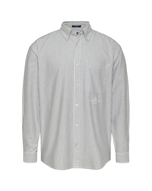 Tommy Hilfiger Tjm Rlx Oxford Crest Ls Hemd Für Herren in Gray für Herren