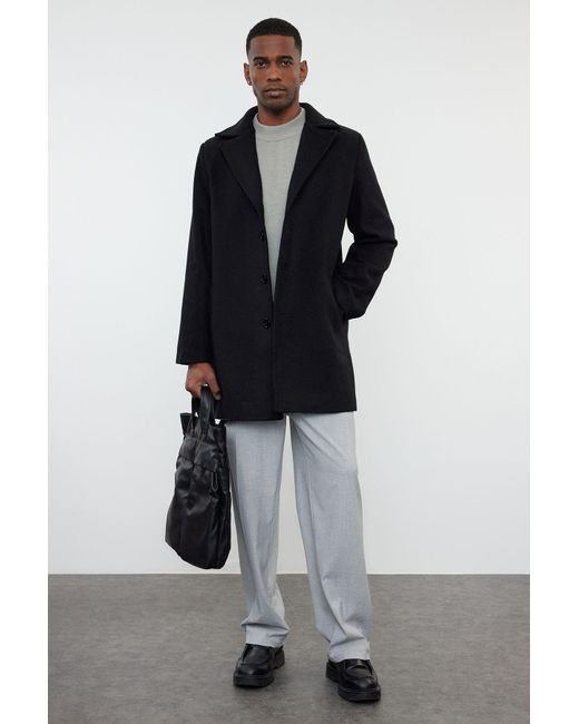 Trendyol Winter Stamp Mantel Regular Fit Für Herren in Black für Herren