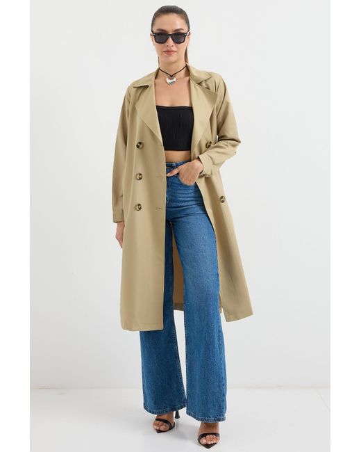 Bigdart Blue 5853 Model A. Trenchcoat Mit Zweireihigem Kragen Für Damen