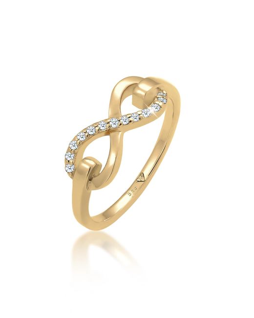 Elli Jewelry Metallic Ring unendlichkeitssymbol diamant (0.065 ct.) 585 gelbgold