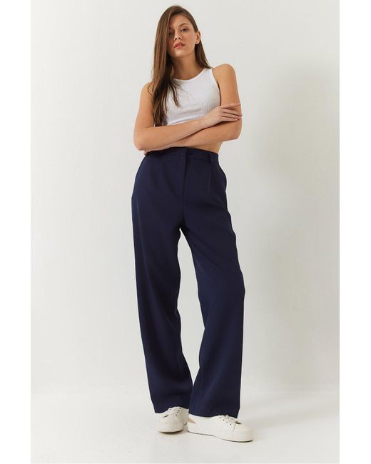 Bianco Lucci Blue Palazzo Hose 4000