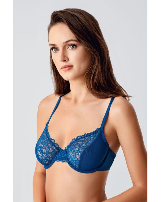 C&City Blue Recovery-Bh Mit Bügelspitze C18410 Petrol Für Damen