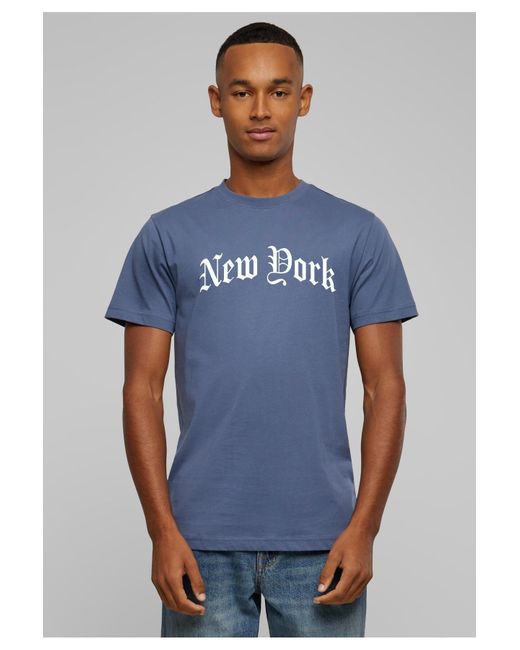 Mister Tee New york wording tee in Blue für Herren