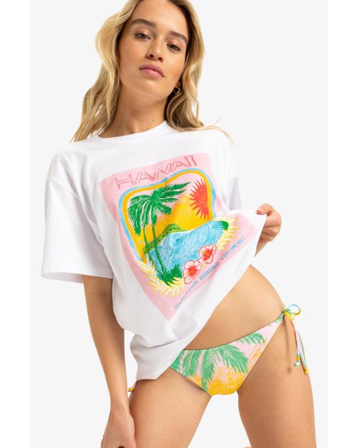 Roxy White Helles Weisses Hawaii-T-Shirt Und Mädchen Für Damen