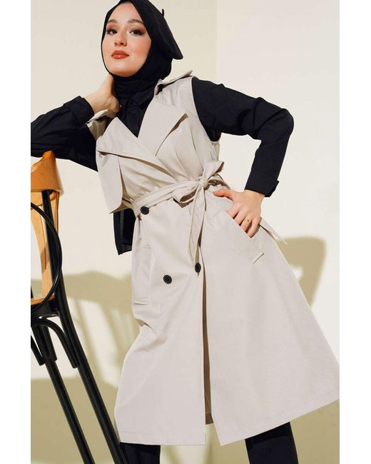Bigdart Natural 5911 Trenchcoat Mit Zweireihigem Kragen Für Damen