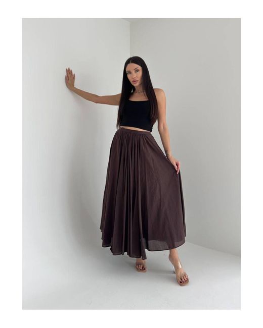 My Blog Brown Brauner, Enger, Plissierter, Gefütterter Langer Rock – 5079 Für Damen