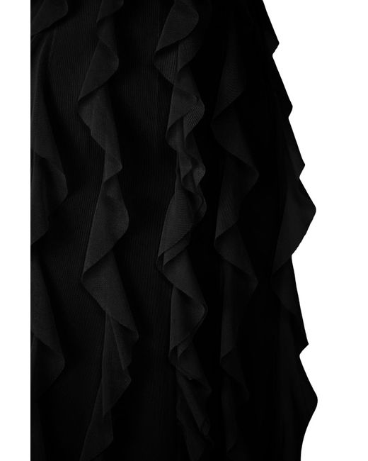 Trendyol Black Schwarzes, Mit Rüschen Gefüttertes Tüll-Abendkleid