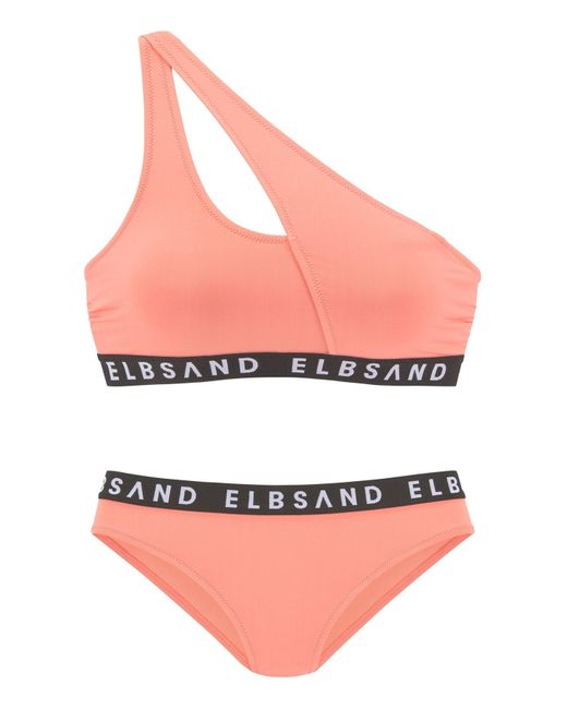 Elbsand Pink Bikini-set unifarben