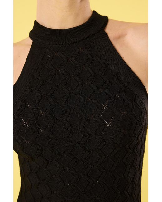 Trendyol Black Schwarze, Dünne Strickbluse Mit Neckholder-Aufdruck Für Damen
