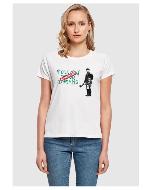 Merchcode White Brandalised Follow Your Dreams Kullt Box Tee Für Damen