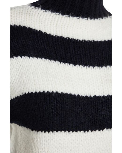 Trendyol Blue Marineblauer, Weich Strukturierter Strickpullover Mit Farbblock Und Stehkragen