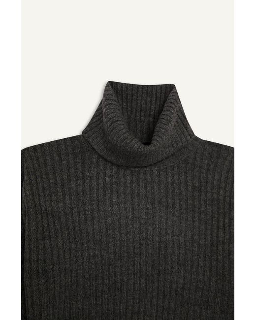 Defacto Black Übergroßer Rollkragenpullover Mit Breiter Passform Für Damen