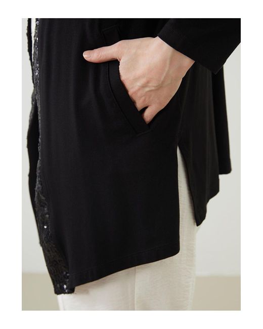 LC Waikiki Black Lcw Grace Cardigan Mit V-Ausschnitt Und Paillettenstickerei Für Damen