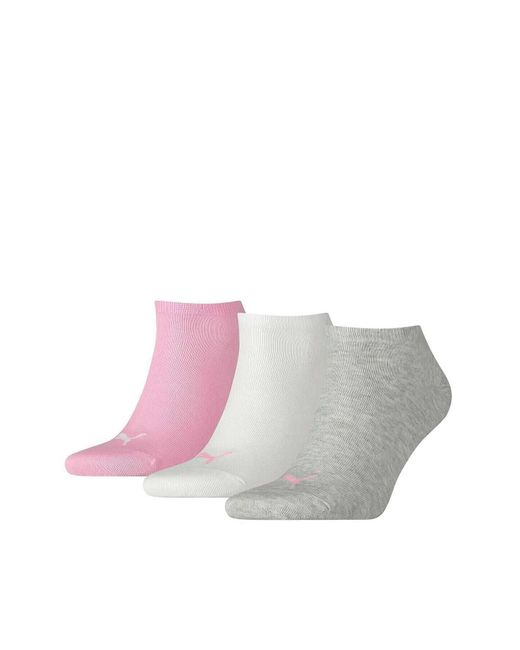 PUMA Pink Unisex socken, 3er pack sneaker-socken, , , einfarbig - 35-38