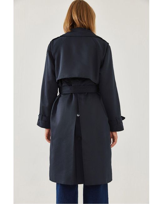 Bianco Lucci Blue Trenchcoat Mit Aller-Detail Vorne, Zweireihig, 8118 Für Damen