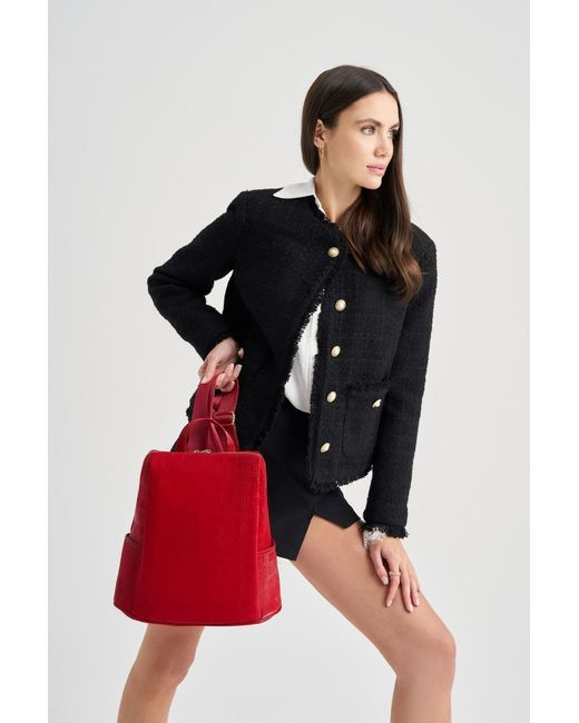 Lucky Bees Red Großer Rucksack – Std-Muster, Klassisch Für Damen